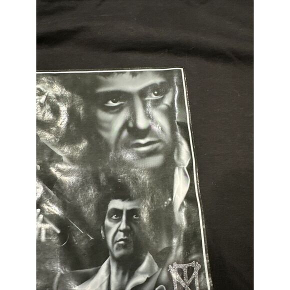 VTG 90s Scarface Clothing Co T Shirt Mens XL Black Tony Montana Gangsta Mob - Picture 5 of 9